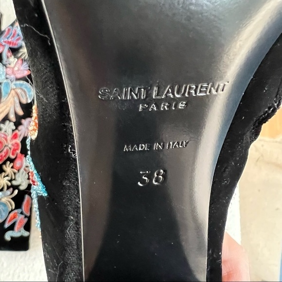 YSL SAINT LAURENT AUTHENTIC FULLY BEADED VELVET KNEE HIGH BOOTS SIZE 7.5 NEW!! - Picture 13 of 15